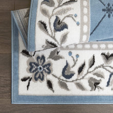 Load image into Gallery viewer, Home Dynamix Lyndhurst Sheraton Area Rug 3&#39;7&quot; x5&#39;2, Floral Border Blue/Ivory