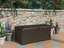 Load image into Gallery viewer, Suncast 72 Gallon Resin Outdoor Patio Storage Box, Java