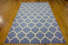 Load image into Gallery viewer, Unique Loom Trellis Collection Moroccan Lattice Light Blue Area Rug (5' x 8')