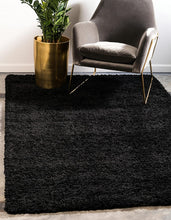 Load image into Gallery viewer, Unique Loom Solo Solid Shag Collection Modern Plush Taffy Pink Runner Rug (3' x 10')