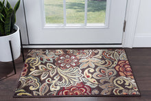 Load image into Gallery viewer, Emmalyn Transitional Floral Navy Rectangle Area Rug, 9&#39; x 12.6&#39;
