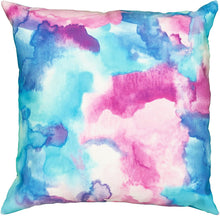 Load image into Gallery viewer, LR Resources PILLO70141MLTIIPL Mod Watercolor Indoor/Outdoor Throw Pillow, 18" x 18", Multicolor