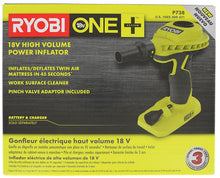 Load image into Gallery viewer, Ryobi P738 18V One+ Lithium Ion 18V One+ High Volume Power Inflator/Deflator for Mattresses and Recreational Inflatables