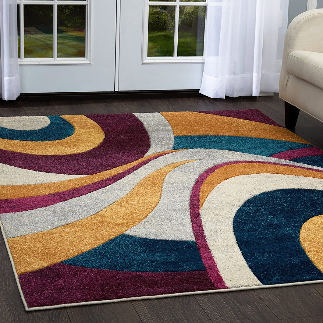 Home Dynamix Tribeca Slade Area Rug | Contemporary Living Room Rug | Bold Abstract Design | Warm-Inviting Feel | Brown