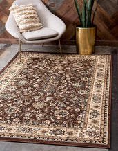 Load image into Gallery viewer, Unique Loom Kashan Collection Traditional Floral Overall Pattern with Border Black Area Rug