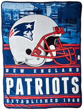 Load image into Gallery viewer, The Northwest Company Officially Licensed NFL New England Patriots Stacked Silk Touch Throw Blanket, 60&quot; x 80&quot;