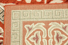 Load image into Gallery viewer, Unique Loom Outdoor Botanical Collection Carved Border Transitional Indoor and Outdoor Flatweave Rust Red   Area Rug (6' 0 x 9' 0)