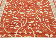 Load image into Gallery viewer, Unique Loom Outdoor Botanical Collection Carved Border Transitional Indoor and Outdoor Flatweave Rust Red   Area Rug (6' 0 x 9' 0)