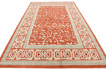 Load image into Gallery viewer, Unique Loom Outdoor Botanical Collection Carved Border Transitional Indoor and Outdoor Flatweave Rust Red   Area Rug (6' 0 x 9' 0)