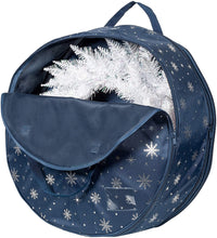 Load image into Gallery viewer, Honey-Can-Do SFT-08591 Deluxe 2 24&quot; Wreath Storage Bag, Navy