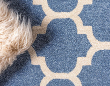 Load image into Gallery viewer, Unique Loom Trellis Collection Moroccan Lattice Light Blue Area Rug (5' x 8')