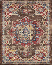 Load image into Gallery viewer, Unique Loom Utopia Collection Traditional Medallion Vintage Warm Tones Chocolate Brown Area Rug (8' x 10')